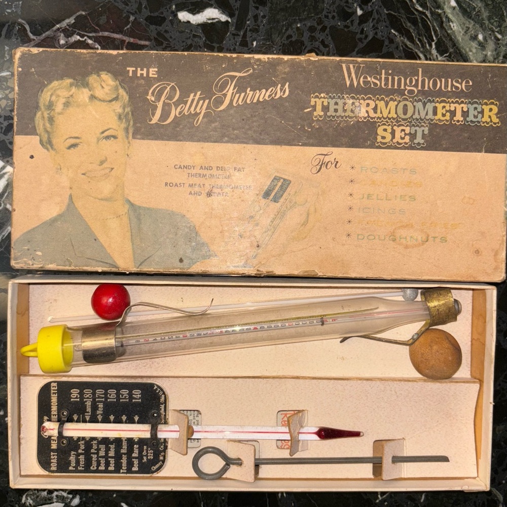 Vintage Betty Furness Food Thermometer Set. 1950’s.